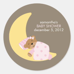 Sweet Dreams Lullaby Girl Baby shower Stickers