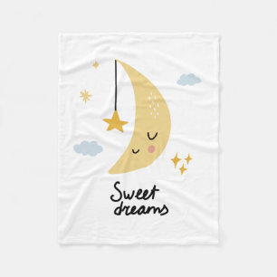 Sweet Dreams Moon & Stars Fleece Deken