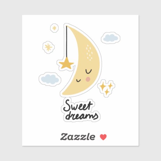 Sweet Dreams Moon & Stars Sticker (Vel)