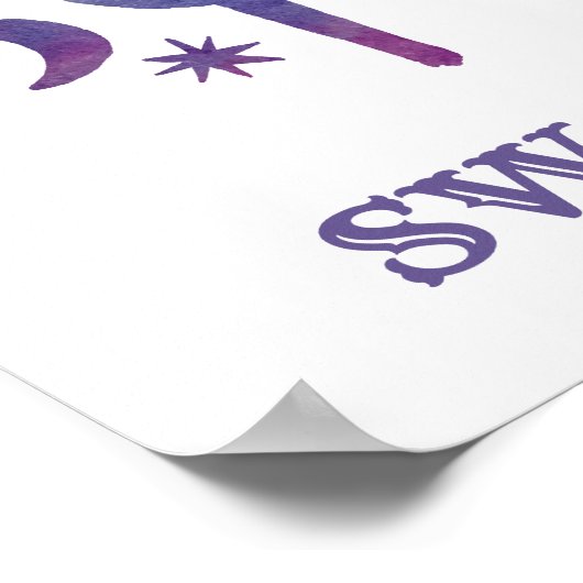 Sweet Dreams Night Desert Cactus Waterverf CUSTOM Poster (Hoek)