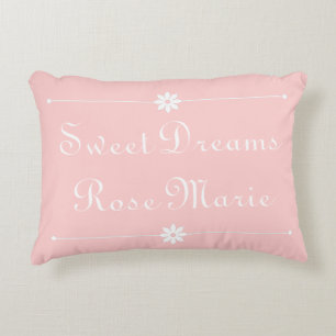 Sweet Dreams op Baby Pink gepersonaliseerd Decoratief Kussen