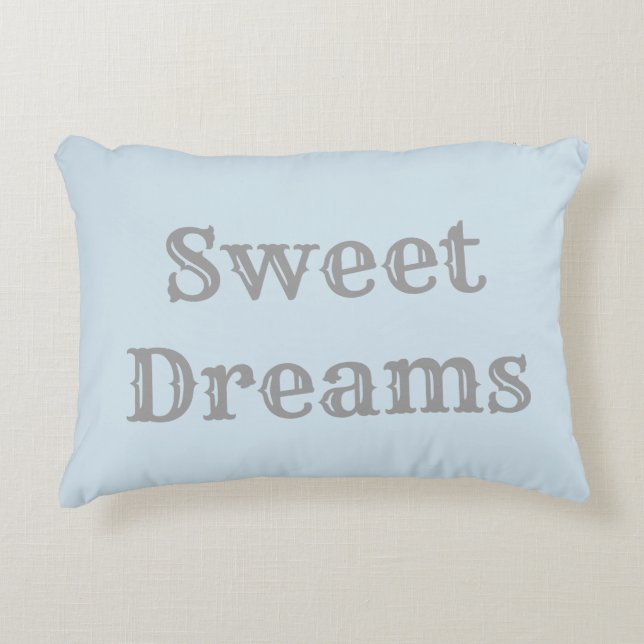 Sweet Dreams Pillow - Light Blue & Grey Decoratief Kussen (Voorkant)