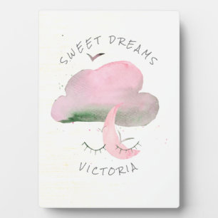Sweet Dreams Roze Cloud & Moon Nursery Fotoplaat