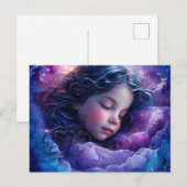 Sweet Dreams Sleeping Girl Briefkaart (Voorkant / Achterkant)