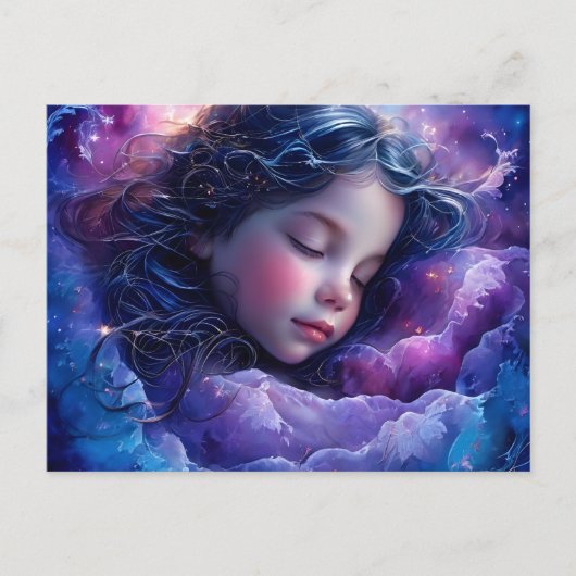 Sweet Dreams Sleeping Girl Briefkaart (Voorkant)