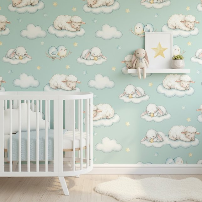 Sweet Dreams Sleepy Animals Pattern ID1229 Behang (Creator heeft geüpload)