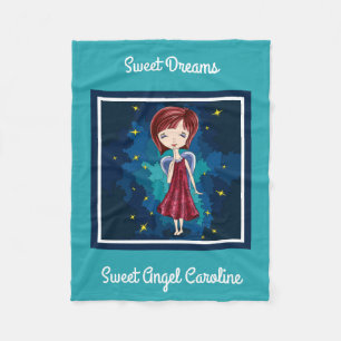 Sweet Dreams Sweet Angel, persoonlijk Fleece Deken
