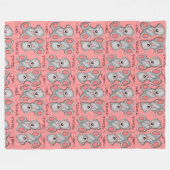 Sweet Dreams Teddy-bright koral Fleece Deken (Voorkant (Horizontaal))