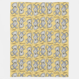 Sweet Dreams Teddy-buff yellow Fleece Deken