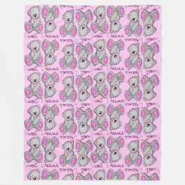 Sweet Dreams Teddy-Coted snoep Fleece Deken