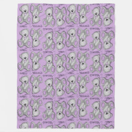 Sweet Dreams Teddy-muted lavender Fleece Deken
