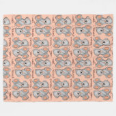 Sweet Dreams Teddy-peach-yellow Fleece Deken (Voorkant (Horizontaal))