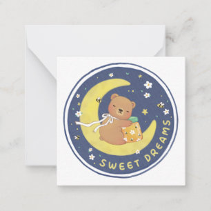 Sweet Dreams: teddybeer en honing illustratie Notitiekaartje