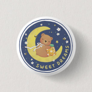 Sweet Dreams: teddybeer en honing illustratie Ronde Button 3,2 Cm