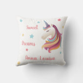 Sweet dreams unicorn personalize (your name) kussen (Achterkant)