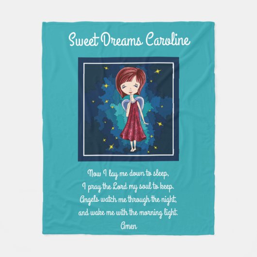 Sweet Dreams w / Gebed, gepersonaliseerd Fleece Deken (Voorkant)