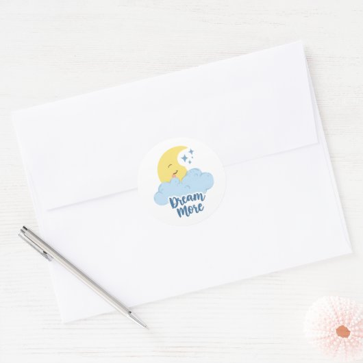 Sweet Dreams with Fluffy Cloud Ronde Sticker (Envelop)
