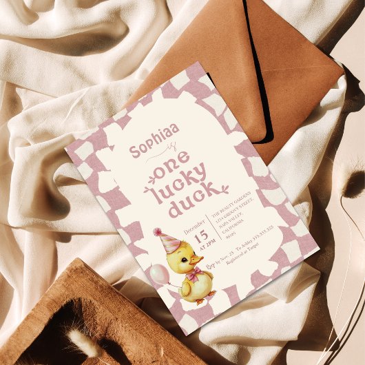Sweet Duckling 1er Anniversaire Fête Invitation