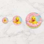 Sweet Duckling on Pink Clouds Birthday  Confetti (Achterkanten)