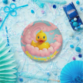Sweet Duckling op Pink Clouds Verjaardag Bord (Feest)