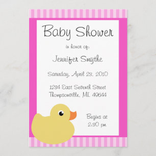 Sweet Ducky Roze Baby Shower Invitaties Kaart