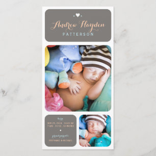 Sweet Duet Photo Baby Boy Faire-part de naissance