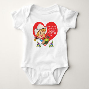 Sweet Dutch Girl  Tulips Meisje & Heart Romper
