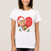 Sweet Dutch Girl Tulips Meisje & Heart T-shirt (Voorkant)