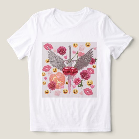 Sweet & Edgy Dagger T-shirt 🗡️🍒 (Design voorkant)