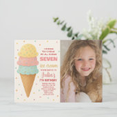 Sweet Editable Ice Cream Invitation Anniversaire (Debout devant)