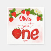 Sweet een aardbei verjaardagsfeestje gedrukt servet (Voorkant)
