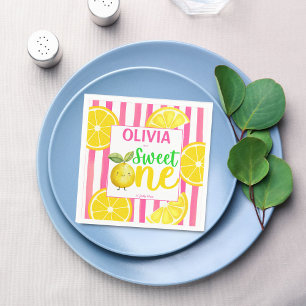 Sweet een roze limonade verjaardagsfeestje servet