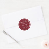 Sweet Einding New Beginning Cabernet Red Wedding Ronde Sticker (Envelop)