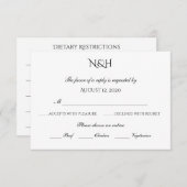 Sweet Elegance RSVP Choice Card (Voorkant / Achterkant)