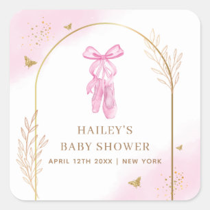 Sweet Elegant Arch Ballerina Meisje Baby shower Vierkante Sticker