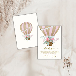 Sweet Elegant Floral Hete Luchtballon Baby shower Bedankkaart