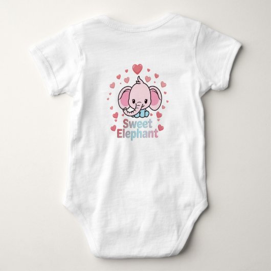 Sweet Elephant Baby Bodysuit (Achterkant)