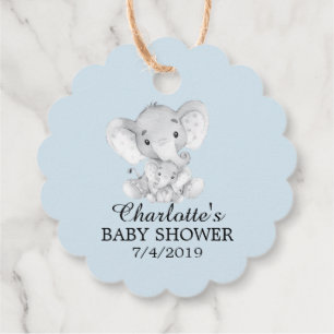 Sweet Elephant Baby shower Favor Gift Label