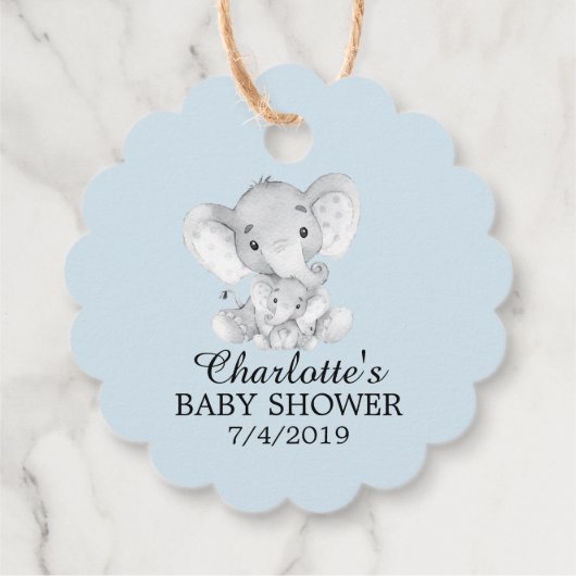 Sweet Elephant Baby shower Favor Gift Label (Achterkant)