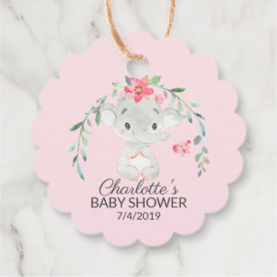 Sweet Elephant Baby shower Favor Gift Label