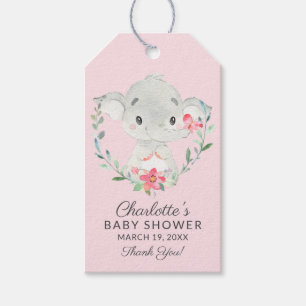 Sweet Elephant Baby shower Favor Gift Label Cadeaulabel