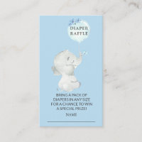 Sweet Elephant Baby shower Luier Raffle Ticket