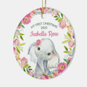 Sweet Elephant Baby's Eerste Kerstmis Ornament (Links)