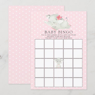 Sweet Elephant BINGO Baby shower Game Kaart