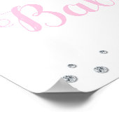 Sweet Elephant Girl Baby shower Affiche de bienven (Coin)