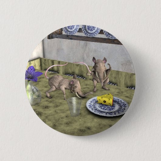 Sweet Elephant Mice Ronde Button 5,7 Cm (Voorkant)