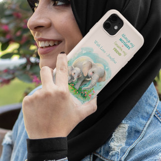 Sweet Elephant Mum & Baby gepersonaliseerd cadeau iPhone 11 Hoesje