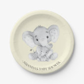 Sweet Elephant Neutrals Baby shower 7" Bord (Voorkant)