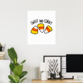 Sweet en Corny Funny Corn Kernels Pun Poster (Thuiskantoor)