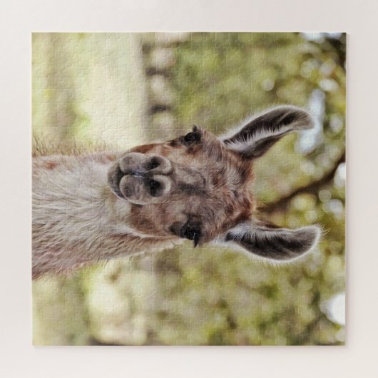 Sweet en Cute Llama Face Big Puzzle Legpuzzel (Horizontaal)